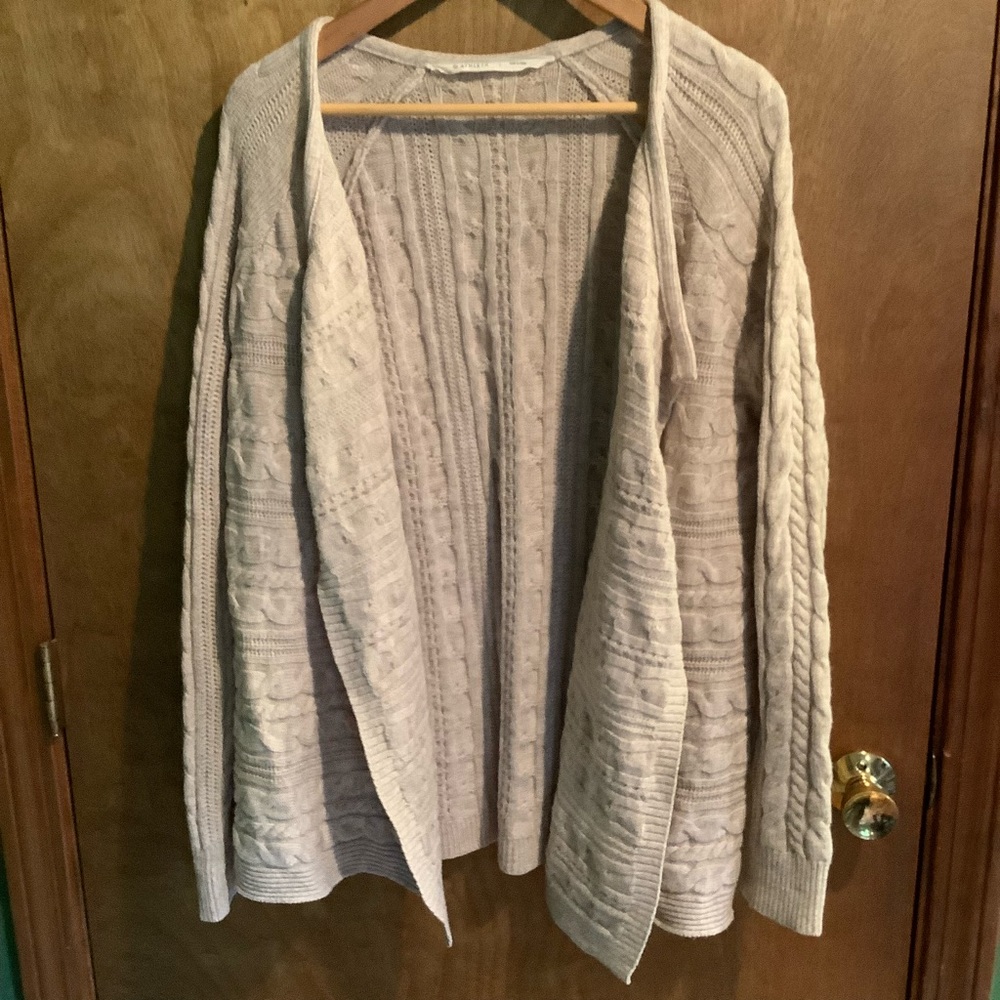 Athleta Merino Plains Cable Knit Wrap Cardigan - L